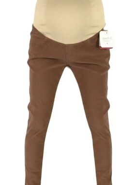 Ingrid & Isabel Brown Maternity Stretchy Skinny Pants Leggings Inseam 29" NWT